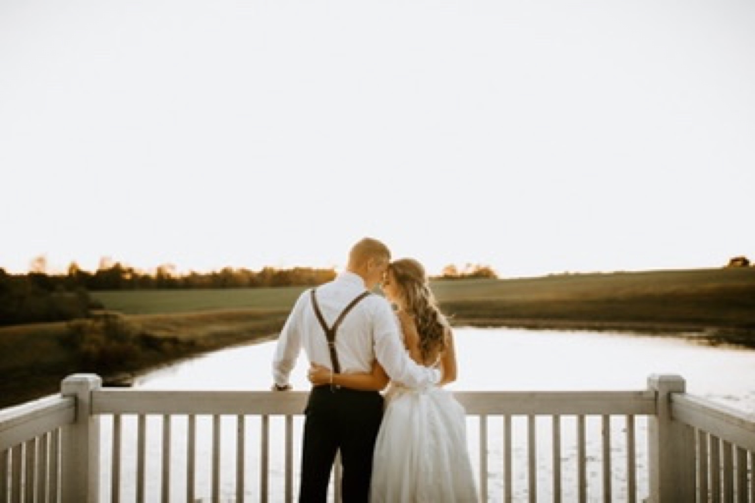 Couple at sunset on the property